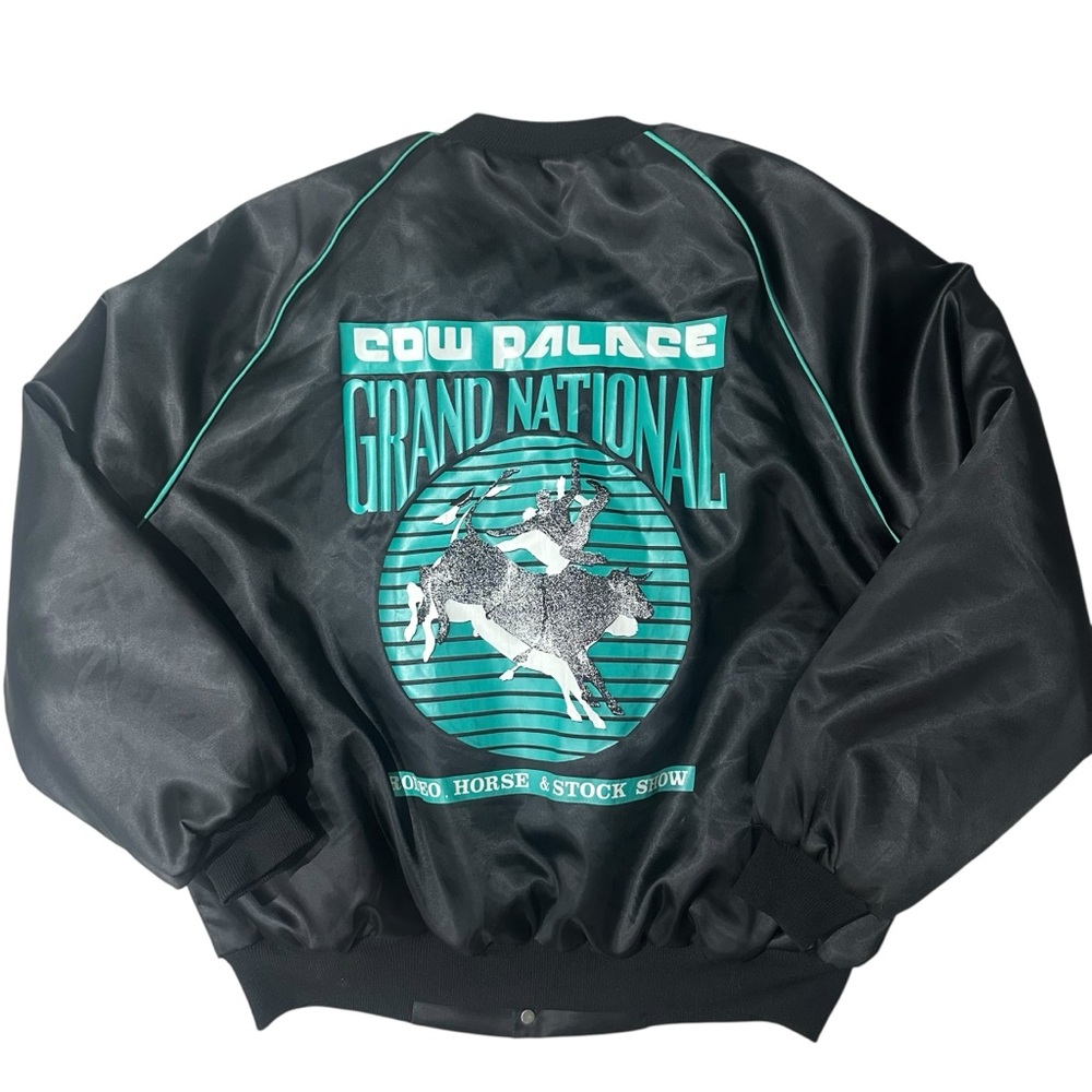 2002 vintage Grand National Cow Palace rodeo satin bomber. Size XL